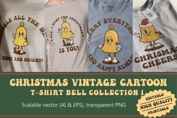 Christmas Bell Vintage Cartoon Illustrations Review