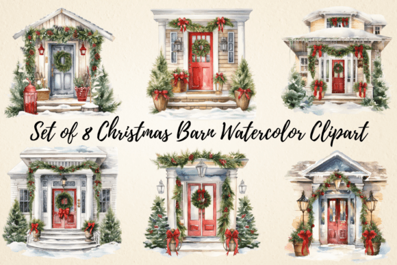 Christmas Porch Watercolor Clipart: Illustrations Review