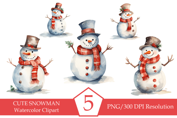 Christmas Snowman Sublimation Bundle: Illustrations