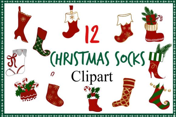 Christmas Socks Clipart: Festive Illustrations
