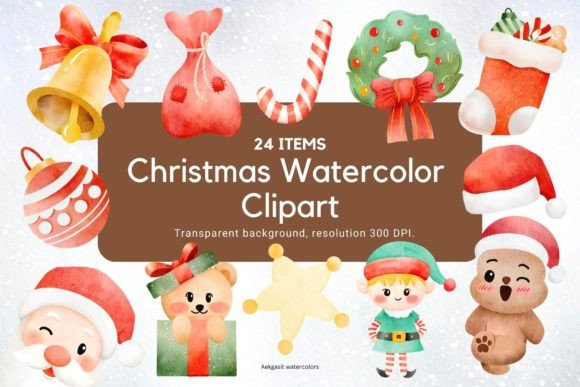 Cute Christmas Cartoon Watercolor Illustrations Review