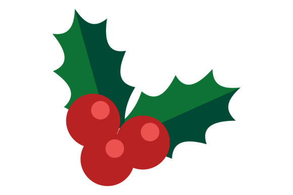 Review: Christmas Berry Color Icon. Holly Holida Illustrations