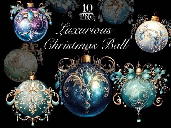 Review: Ornate Luxurious Christmas Ball Clipart for Embroidery