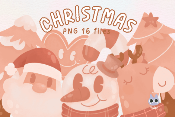 Review: Watercolor Pink Christmas Cute Clipart Illustrations