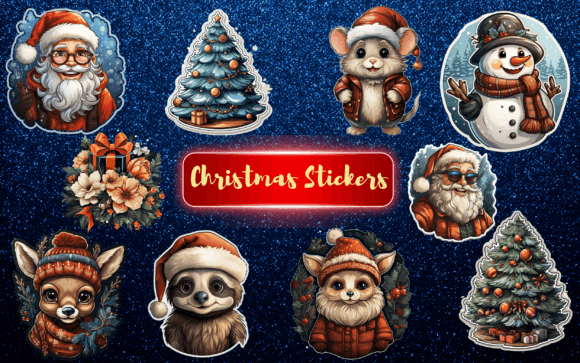 Reviewing Christmas Stickers Clipart for Illustrations