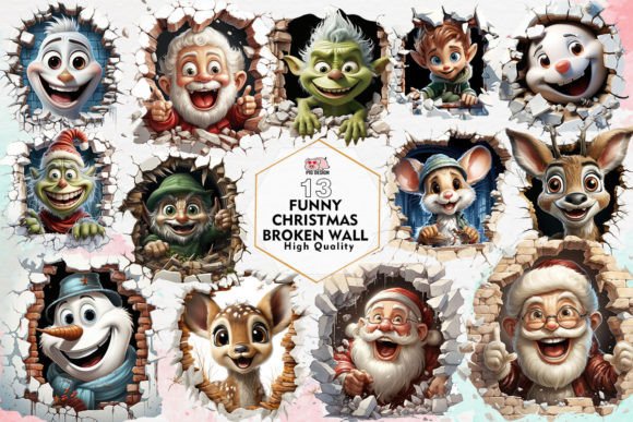 Reviewing Funny Christmas Broken Wall Clipart PNG