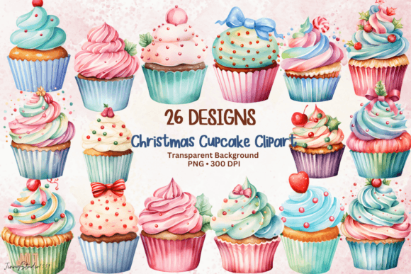 Reviewing Watercolor Christmas Cupcake Clipart for Embroidery