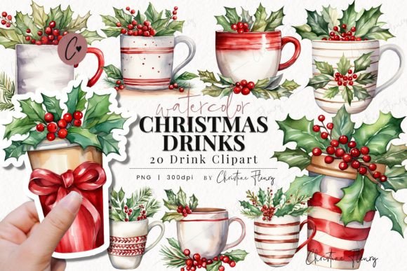 Reviewing Watercolor Christmas Drinks Clipart for Embroidery
