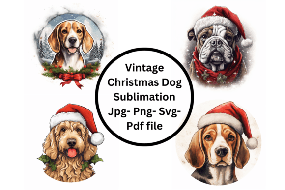 Vintage Christmas Dog Sublimation: Illustrations Review