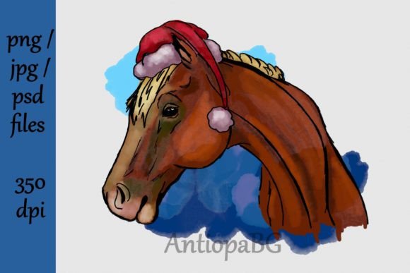 Watercolor Christmas Horse Illustrations Review